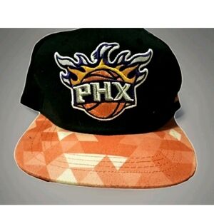 3 For $15 Sale PHX Suns Logo Cap with Geometric Orange Brim Phoenix Basketball